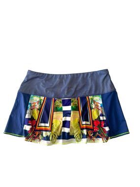 Tenniscore Tropical Floral Pickleball Golf Skort Blue Lucky in Love Medium
